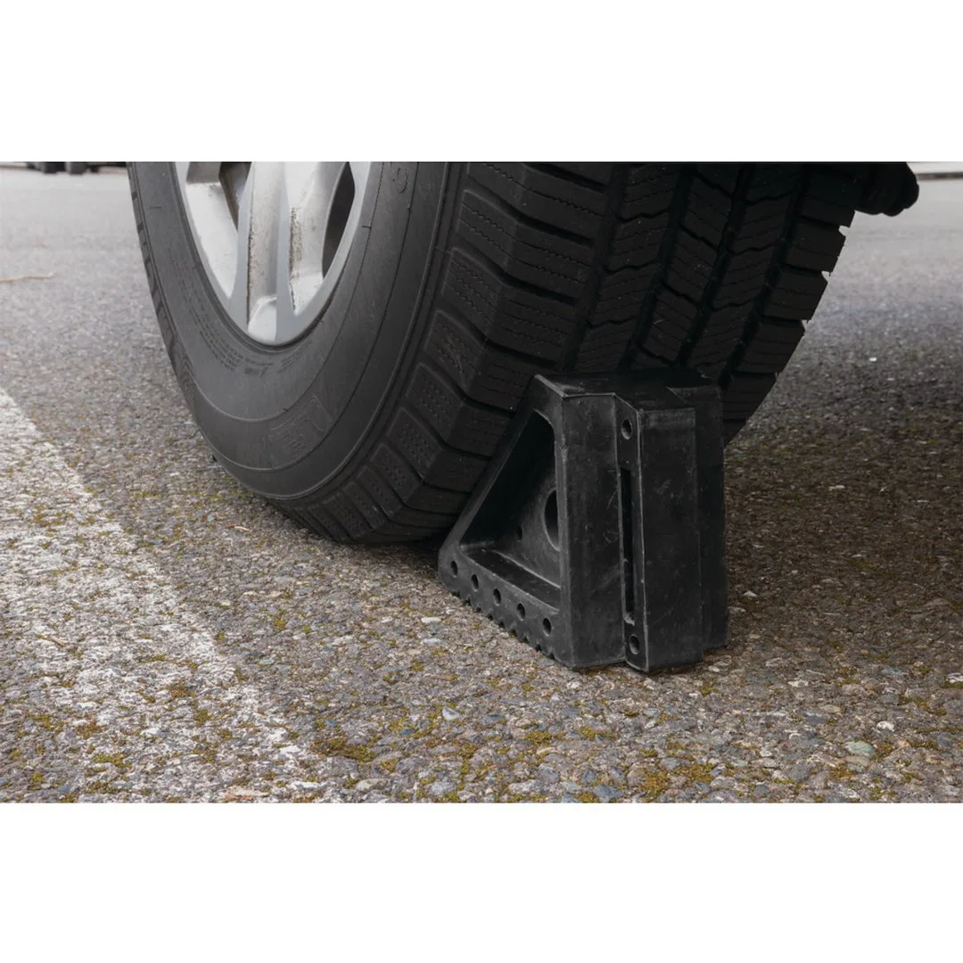 W41001 – PERFORM TOOL Wheel Chock, Black Solid Rubber Single - view 3